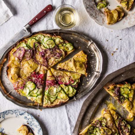 Zucchini, Potato, and Fontina Pizzettas