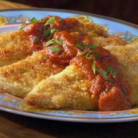 Panko Parmesan Crusted Chicken with Wasabi Tomato Sauce