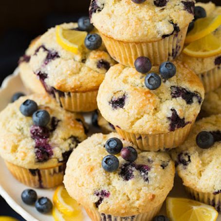 Bakery Style Lemon Blueberry Muffins