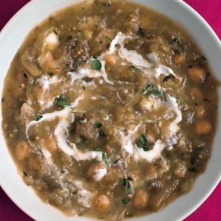 Roasted Eggplant and Chickpea Soup