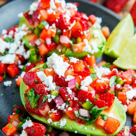 Strawberry Salsa Stuffed Avocado