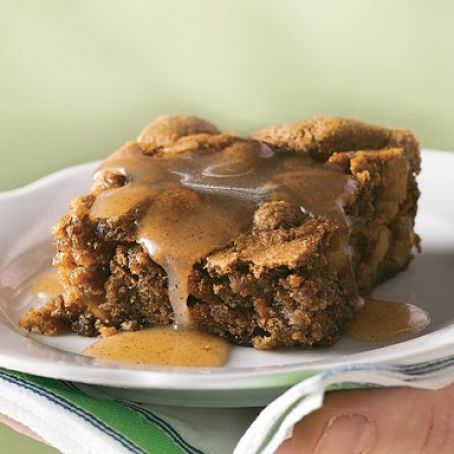 Apple Pudding Cake with Cinnamon-Butter Sauce