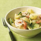 Shrimp Pasta Salad with Cucumber and Dill