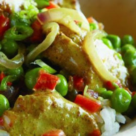 Easy Chicken Curry with Peas