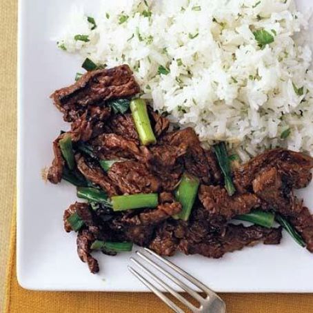 Orange Beef with Cilantro Rice