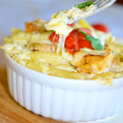 Baked Penne Pasta with Chicken Alfredo Sauce