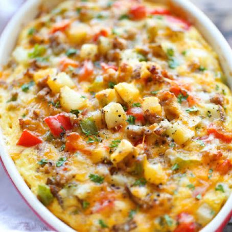Cheesy Breakfast Casserole (make ahead)