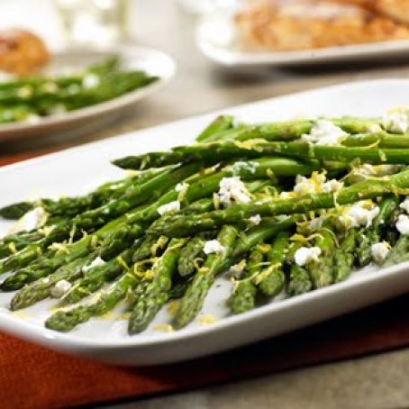Roasted Asparagus with Lemon & Goat Cheese