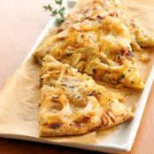 Grilled White Chicken Pizza with Caramelized Sweet Onions
