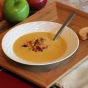 Pumpkin Soup with Chili Cran-Apple Relish