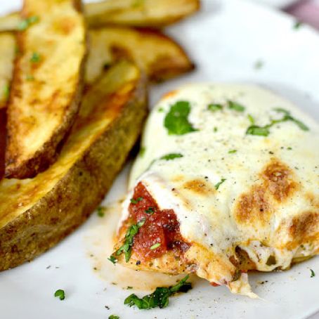 Baked Pesto Chicken Parmasan