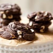 Boozy White Chocolate Chip Fudge Cookies