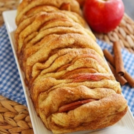 Apple Pie Pull Apart Bread with Vanilla Glaze