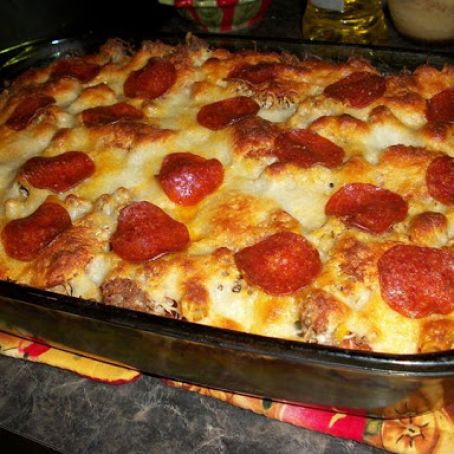 Pizza Spaghetti Casserole