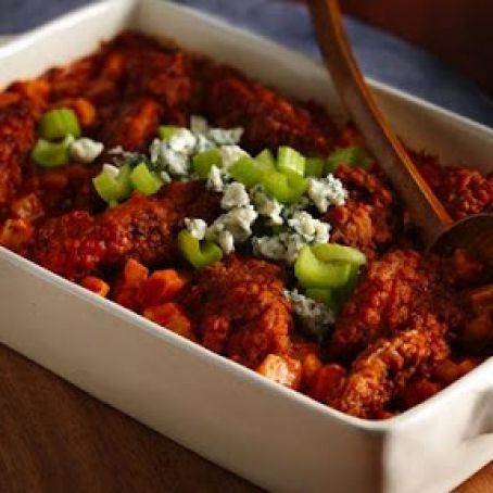 Buffalo Chicken Potato Bake