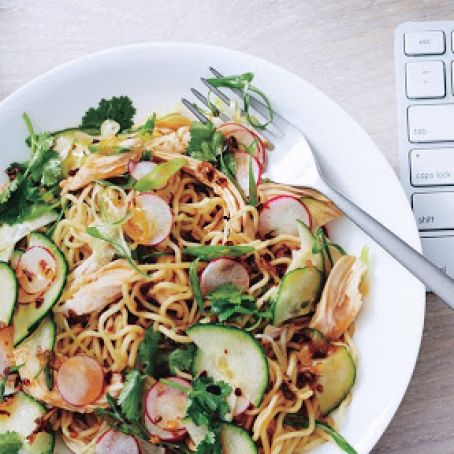 Noodle Salad with Chicken  and Chile-Scallion Oil