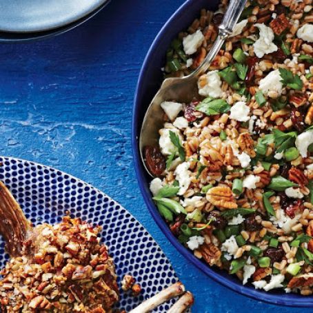 Farro with Toasted Pecans, Feta and Herbs