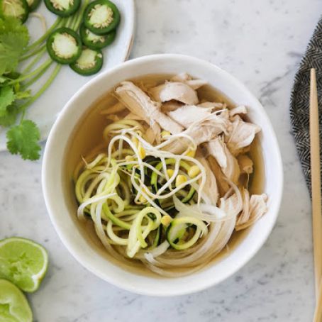 Chicken and Zucchini Noodle Pho