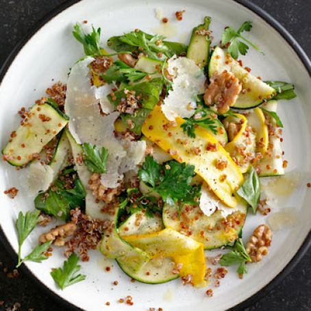 Summer Squash and Red Quinoa Salad with Walnuts