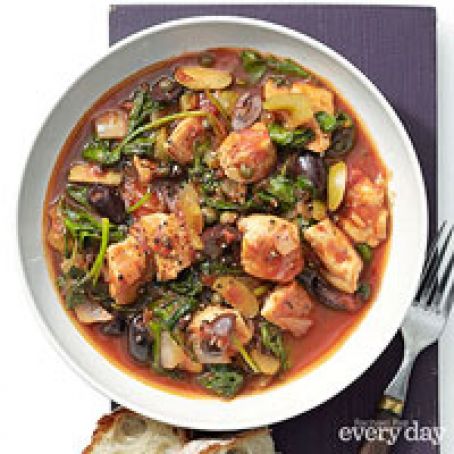 Chicken with Olives, Capers & Kale