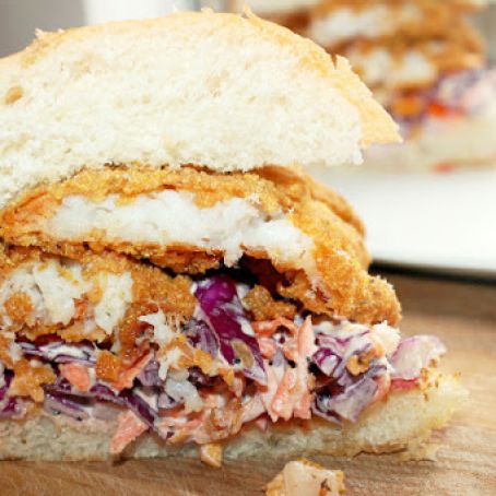 Creole Fried Fish Sandwich with Quick Slaw