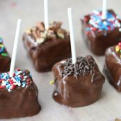 Chocolate Chip Cookie Dough Stuffed Brownie Pops