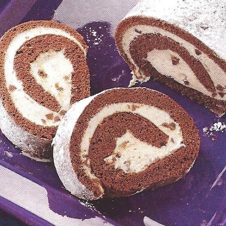 Chocolate Cannoli Cake Roll