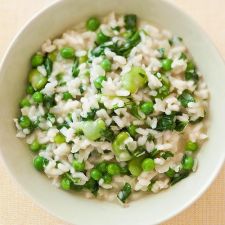 Risotto with Peas, Fava Beans, and Arugula