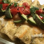 Crab Enchiladas with Tomatillo Sauce & Avocados