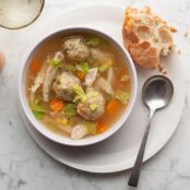 Turkey Vegetable Soup with Stuffing Dumplings