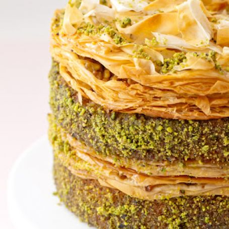 Pistachio baklava cake