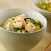 Spicy Shrimp Over Preserved Lemon Pilaf