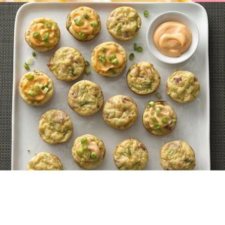 Cheesy Broccoli Puffs with Sriracha Mayonnaise