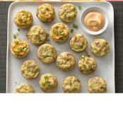 Cheesy Broccoli Puffs with Sriracha Mayonnaise