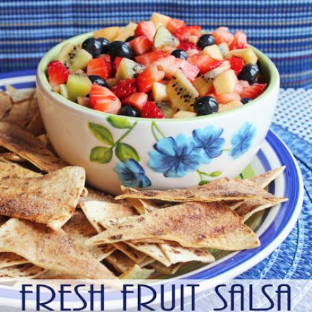 Fresh Fruit Salsa with Cinnamon Tortilla Crisps