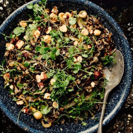 Wild Rice with Watercress and Hazelnuts