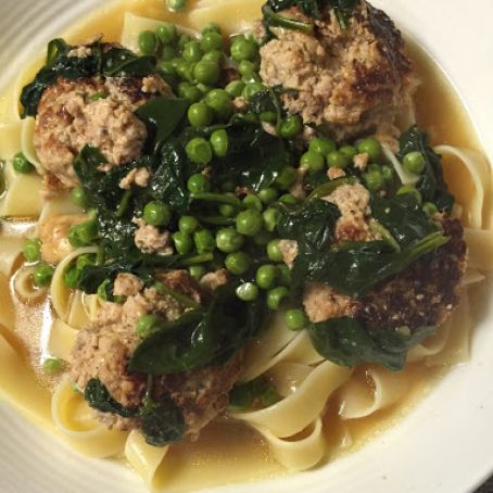 Pork and Ricotta Meatballs in Parmesan Broth