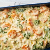 Cheesy Chicken and Sweet Potato Casserole