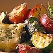 Broiled Zucchini and Potatoes with Parmesan Crust