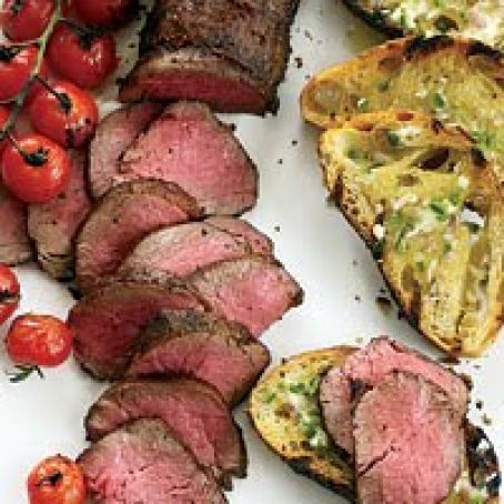 Grilled Beef Tenderloin with Ancho-Jalapeño Butter 