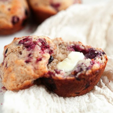 Whole Grain Triple Berry Muffins