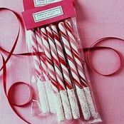 Chocolate coated peppermint sticks