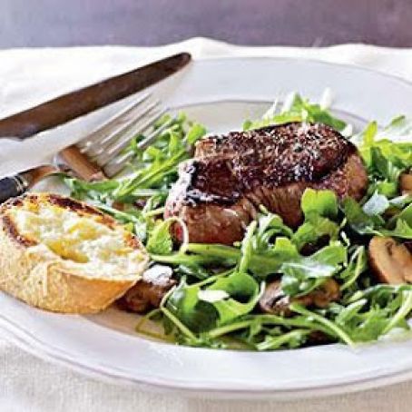 Filet Mignon with Arugula Salad