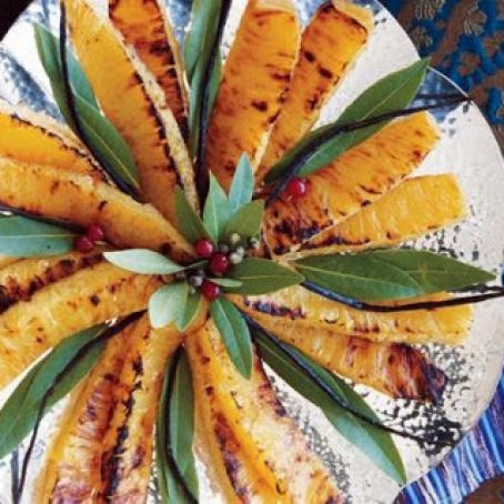 BROILED VANILLA POACHED PINEAPPLE