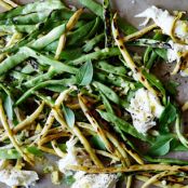 Charred Snap Beans with Whole Lemon Dressing and Mozzarella