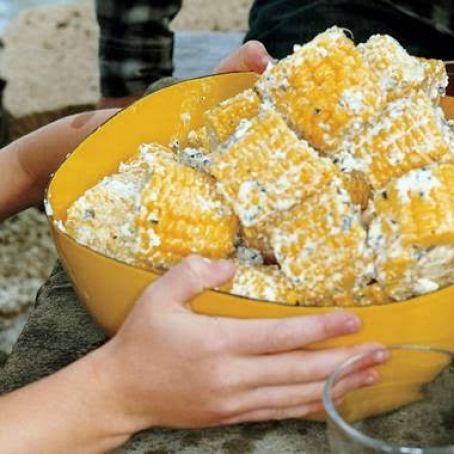 CORN ON THE COB w/MINT-FETA BUTTER