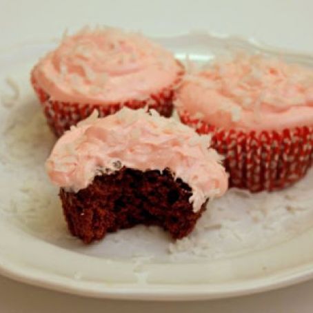 Chocolate Cupcakes with Marshmallow Coconut Frosting