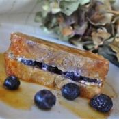 Easy Blueberries And Cream French Toast Sandwich with Orange Maple Syrup