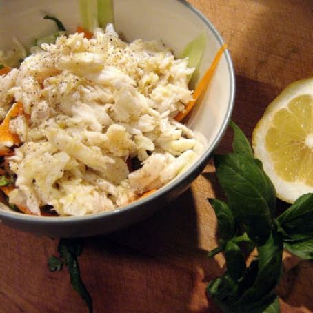 Layered Crab, Cucumber & Avocado Salad
