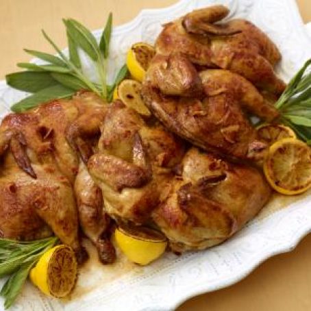 Butterflied Cornish Hens with Sage Butter